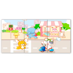 Tríptico simple Animalitos 44 - comprar online