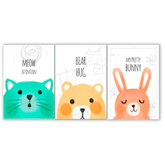 Tríptico simple Animalitos 99 - comprar online