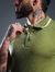 CAMISA POLO ALL BLACK MINIMALISTA TWO LINE VERDE OLIVIA na internet