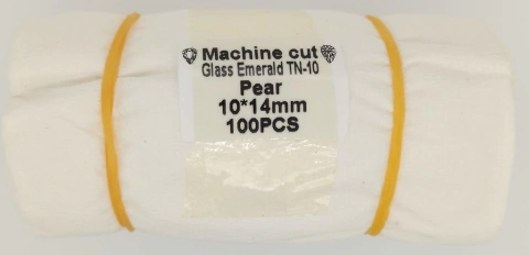 Vidro Lapidado - Gota 10x14 mm - Cor Emerald/Esmeralda - Pacote 100 pcs