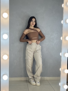 calça cargo - BEGE - Marias Queridas