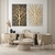Dupla de Quadros Abstratos Dourado Moderno - Moldura Maringá - Quadros Decorativos