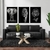 Trio de Quadros Decorativos Elefante, Tigre e Leão Preto e Branco - Moldura Maringá - Quadros Decorativos