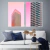 Dupla de Quadros Decorativos Prédios com Fundo Rosa