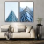 Dupla de Quadros Decorativos Prédios Vidraça Fundo Azul Claro