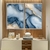 Dupla de Quadros Decorativos Marmorizado Azul com Brilho Dourado Autoral - comprar online