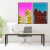 Dupla de Quadros Prédios Conceituais Fundo Colorido - Moldura Maringá - Quadros Decorativos