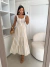 VESTIDO TRICOLINE LISTRADO(Bege)