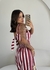 VESTIDO TRICOLINE LISTRADO(Vinho) - loja online