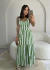VESTIDO TRICOLINE LISTRADO(Verde Musgo) - comprar online