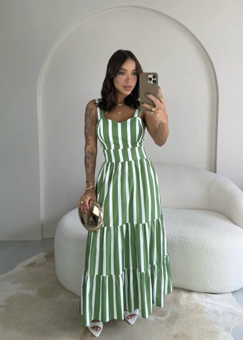 Imagem do VESTIDO TRICOLINE LISTRADO
