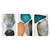 Kit 3 Quadros Decorativos Abstratos Arte Contemporânea Textura Mármore Linhas Detalhes Dourados - comprar online