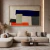 Quadro Decorativo Lançamentos Geométrico Moderno Azul e Laranja