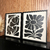 Quadros Artesanais Florais em Madeira: Arte Minimalista em Preto e Branco I Com Vidro 70x80cm