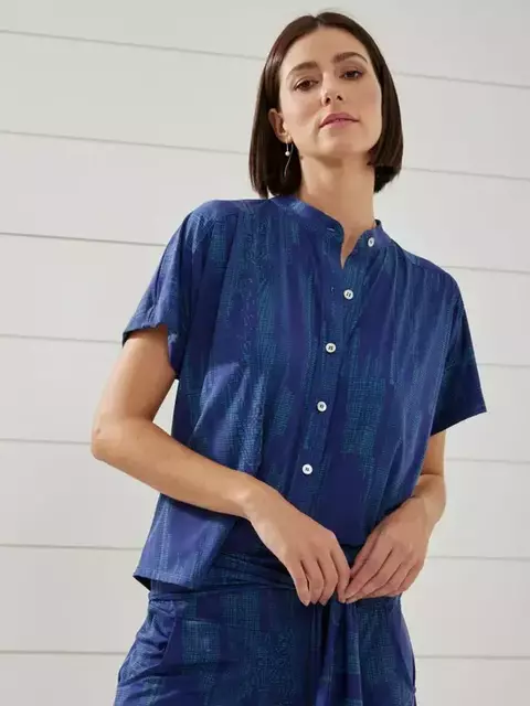 CAMISA SAMANTA MALHA FRIA EST COBRA D AGUA AZUL PINK POA