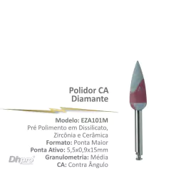 EZA101204M | Borracha de Diamante Sinterizada | CA – para Contra Ângulo – Intra Oral.