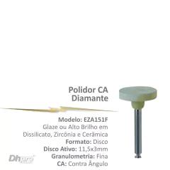 EZA151204F | Borracha de Diamante Sinterizada | CA – para Contra Ângulo – Intra Oral.