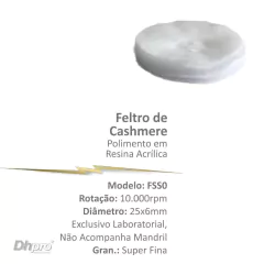 FSS0 | Escova de Polimento para peça reta | PM - para Peça de Mão Reta - Extra Oral | Sem Mandril.