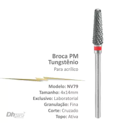 NV79 | Broca de Carboneto de Tungstênio - Corte Cruzado Fino | PM - para Peça de Mão Reta - Extra Oral.