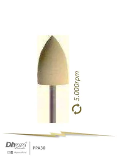 PPA30 | Ponta Mont. Super Fina para Brilho Final em Resina Acrílica | PM - para Peça de Mão Reta - Extra Oral.