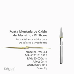 PW1114 | Ponta Montada de Óxido de Alumínio DhStone | Pedra White FG - Alta Rotação ou Multiplicador. | 10.000 rpm – Intra Oral. - comprar online