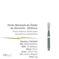 PW3244 | Ponta Montada de Óxido de Alumínio DhStone | Pedra White CA | 10.000 rpm – Intra Oral