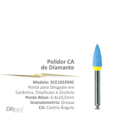 SCE103204C | Polidor de Diamante Dhpro | Granulometria Grossa | CA – para Contra Ângulo – Intra Oral.
