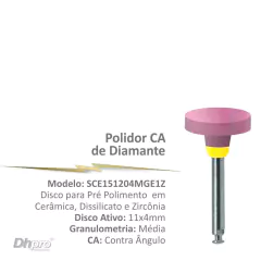 SCE151204MGE1Z | Polidor de Diamante Dhpro | Granulometria Média | CA – para Contra Ângulo – Intra Oral.