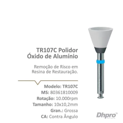 TR107C Polidor Óxido de Alumínio | CA - DHPOLISHER para Remoção de Resina Residual sobre o Esmalte ou Desgaste de Resina de Restaurações.