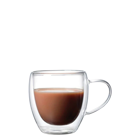 Xícara Vidro Duplo Com Alça 150 ML - comprar online
