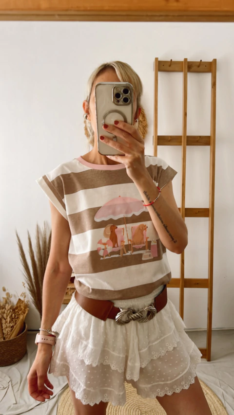 Musculosa Perriplaya rayada