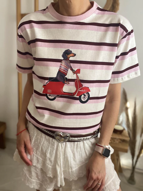 Remera moto Dog raya - comprar online