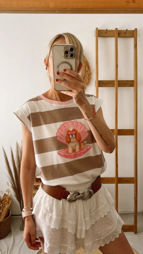 Musculosa Perla rayada