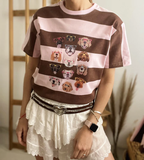 Remera Puppies raya ancha