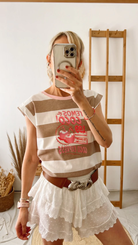 Musculosa coco rayada