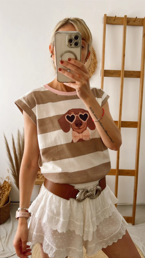 Musculosa Gafas rayada