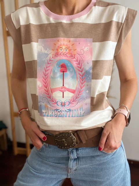 Musculosa Argentina rayas