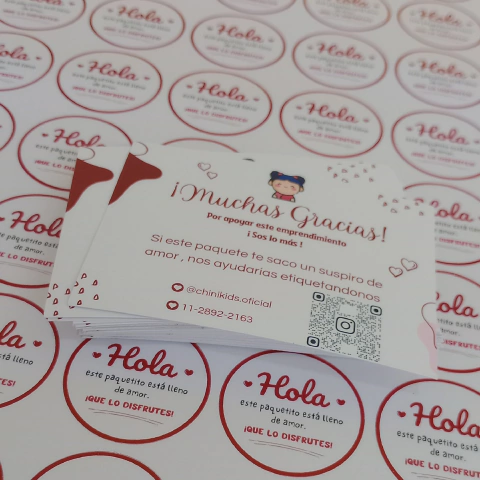 Tarjetas 10x7cm + plancha troquelada