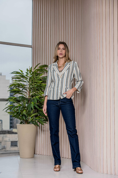 BLAZER TRAMA LISTRADA COM VIVO - 2645 - comprar online