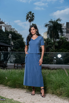 Imagem do CONJUNTO TOP E SAIA COM FIVELAS - 6583
