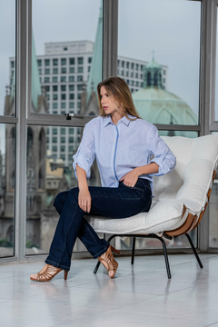 CAMISA TRICOLINE LISTRADA COMPOSE - 80.031 - GINESTRA