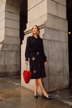 SAIA BORDADA LANTEJOULA - 1282 na internet