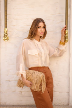BLUSA ORGANZA COM BOLSO - 80.119