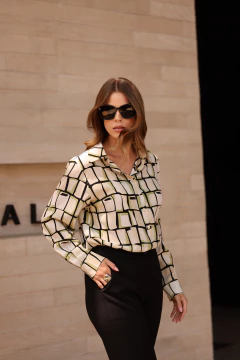 CAMISA SEDA PURA ESTAMPA EXCLUSIVA - 80162 - comprar online