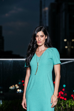 VESTIDO CREPE COM VIVOS - 9840 - comprar online