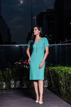 VESTIDO CREPE COM VIVOS - 9840 - GINESTRA