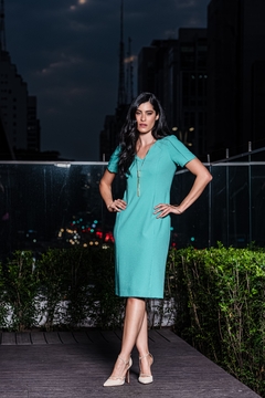 Imagem do VESTIDO CREPE COM VIVOS - 9840