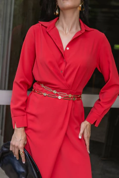 VESTIDO COM TRANSPASSE NA FRENTE - 9846 - GINESTRA