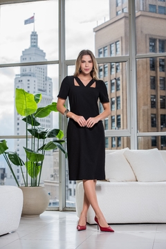 VESTIDO CREPE DECOTE QUADRADO - 9848 - comprar online