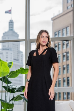 VESTIDO CREPE DECOTE QUADRADO - 9848 - GINESTRA